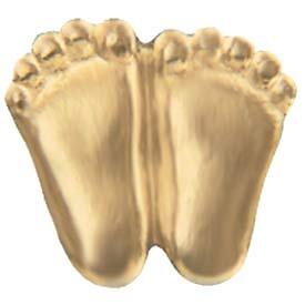 Precious Feet, Gold-Colored, Spanish Fetal Dev Card Jewelry, Lapel Pin