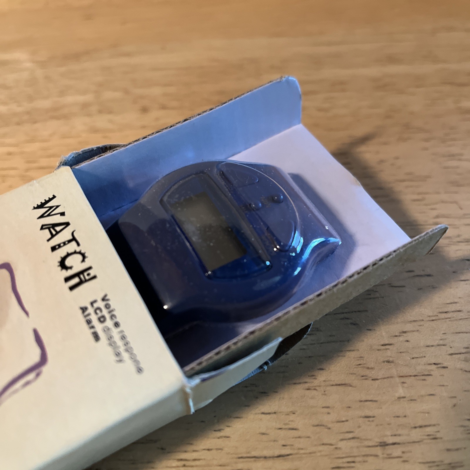Vintage NOS WATCH Talking English Digital Watch Alarm Blue UT-6657