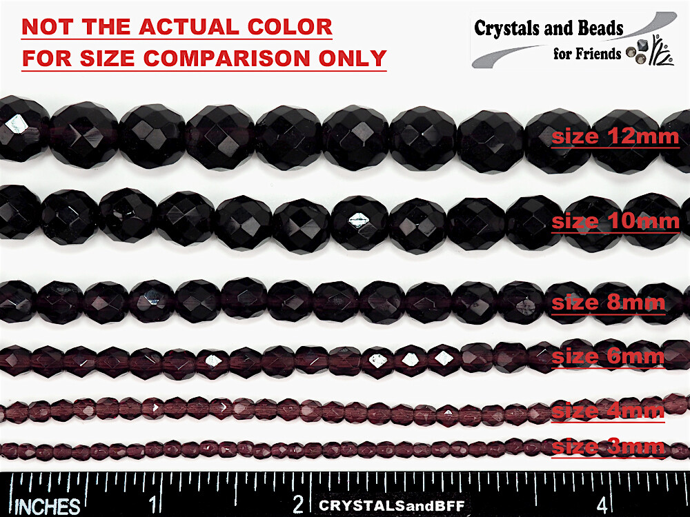 Czech Fire Polished Round Faceted Glass Beads in Pale Yellow color, 6mm, 68 pcs