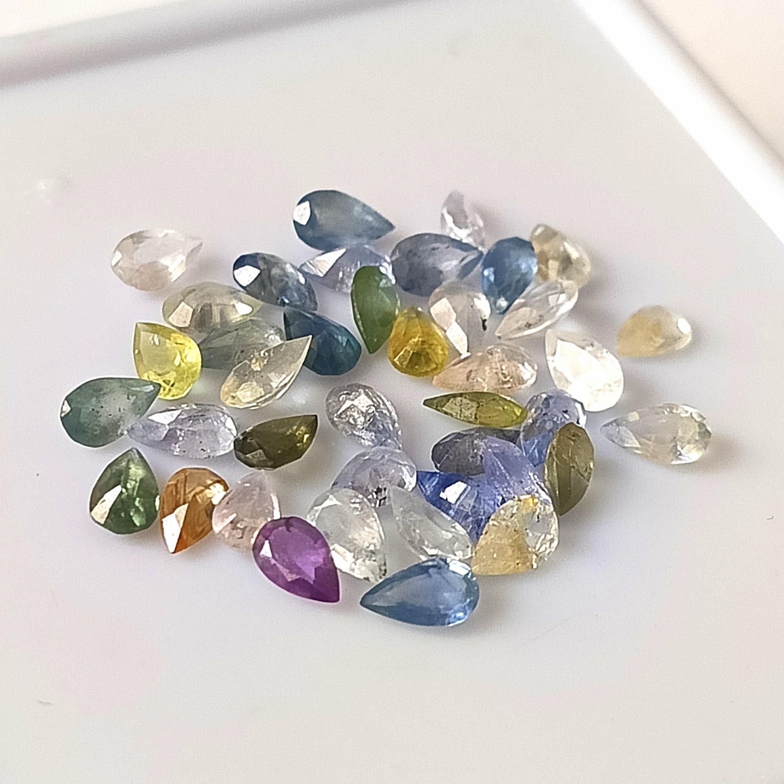 Natural Multi Color Sapphire 3X5 mm Pear Cut Faceted Unheated Gemstone 40 Pieces