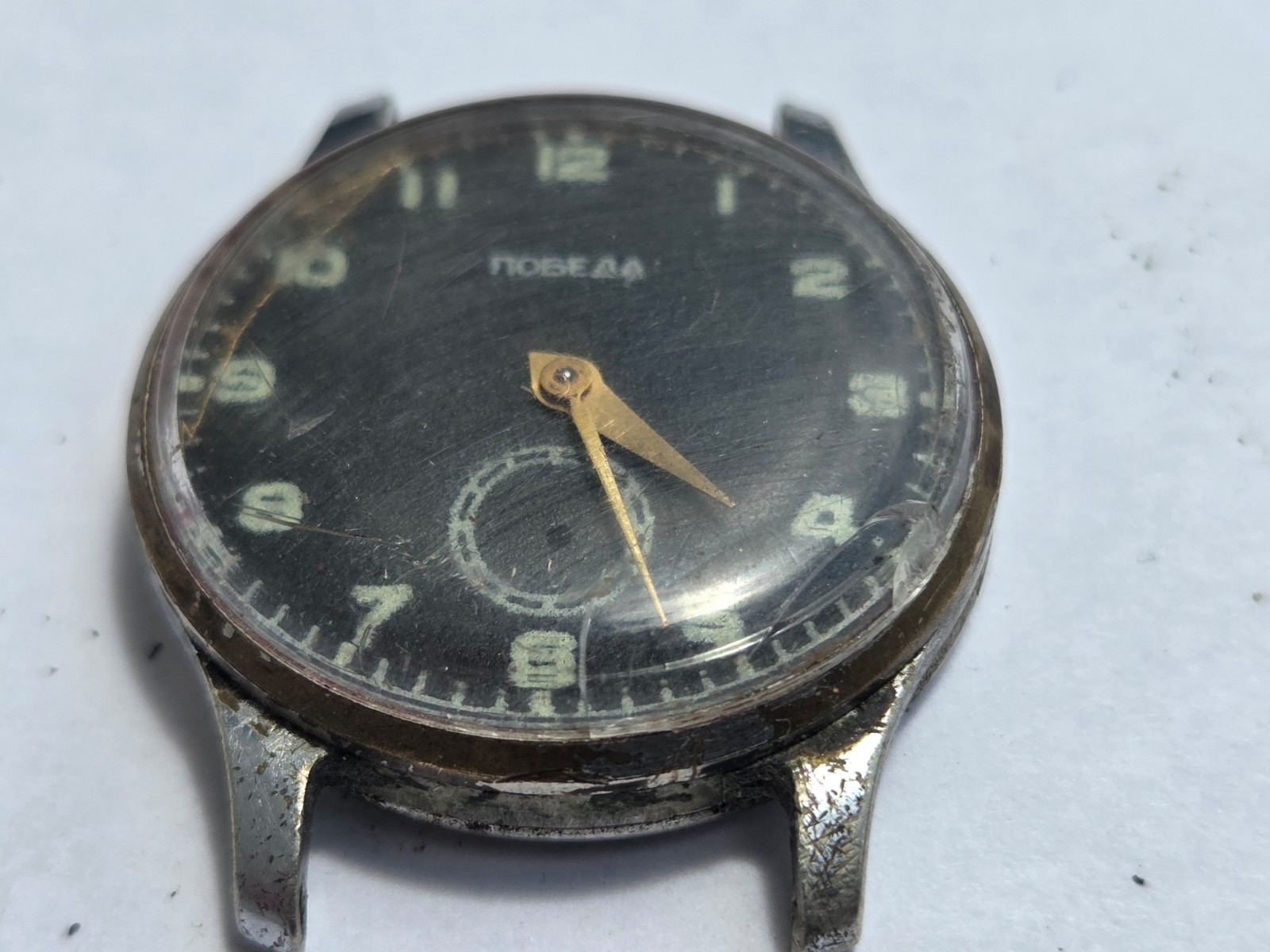 Russian Wristwatch Watch Pobeda , Victory . Made in USSR . Not working for parts
