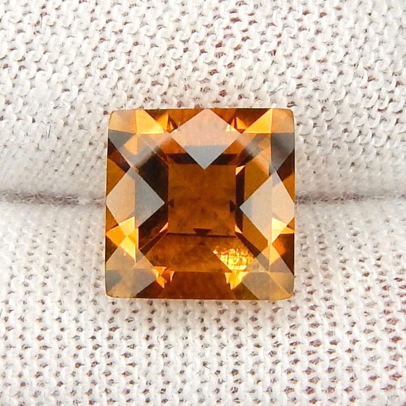 2.5ct VVS Vivid Orange Citrine Natural Earth Mined Unheated Faceted Princess