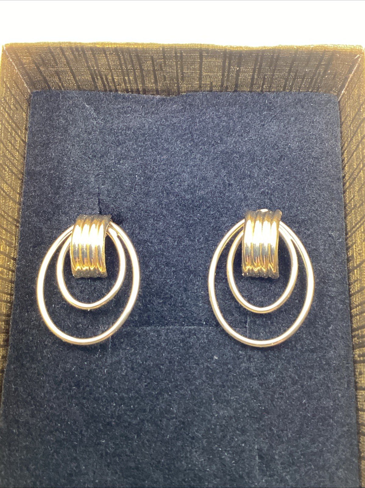 Vintage 14K Gold Earrings 3/4in./Signed by JJT Weighs 0.04oz/Used/Mint Condition