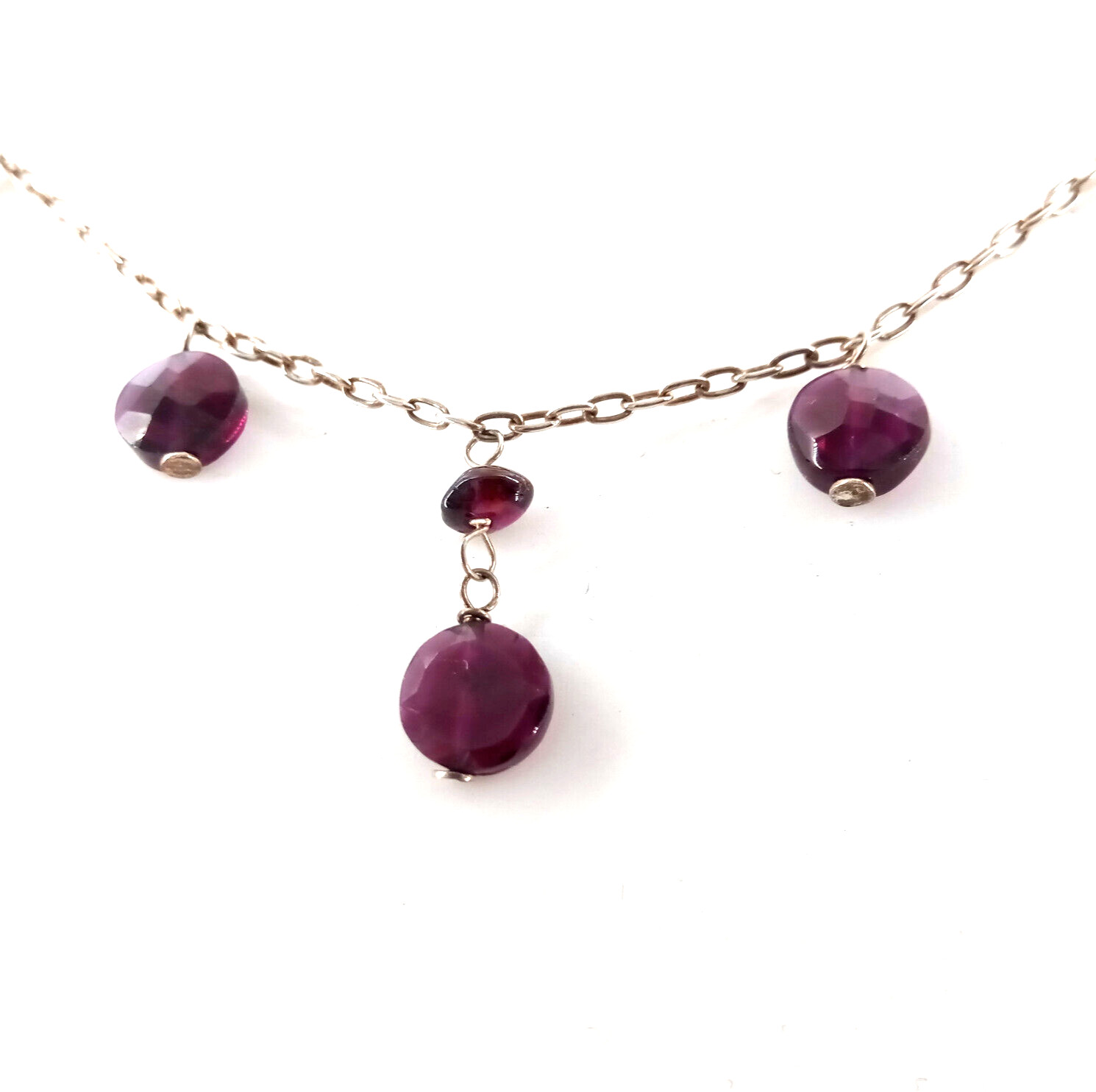🔥🔥🔥Timeless Elegant PURPLE RHODOLITE GARNET Necklace in Silver – UNIQUE