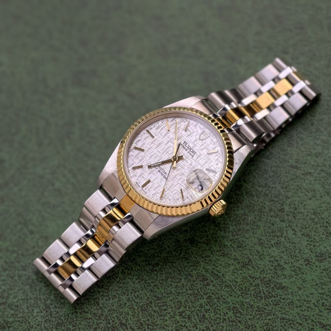 Tudor White Linen Dial Prince Date 74033 Men’s Watch Automatic 34mm