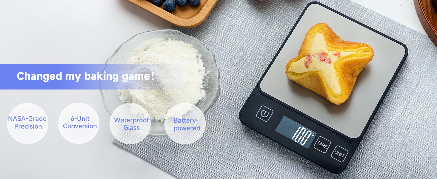 Mini Digital Kitchen Food Scale Tare Function Weigh Grams Ounces Pounds KG
