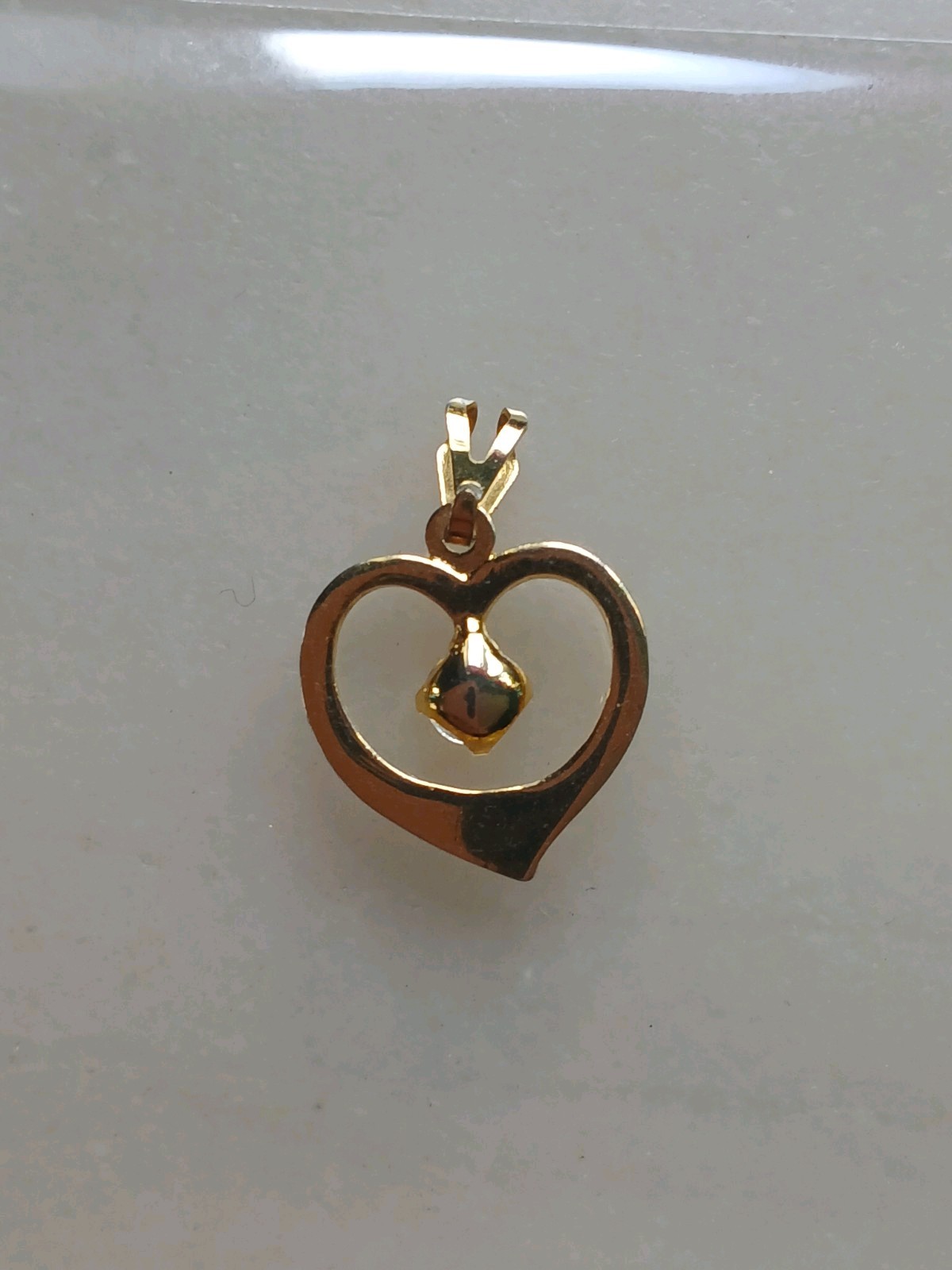 Gold Plated Heart Diamante Pendant VGC