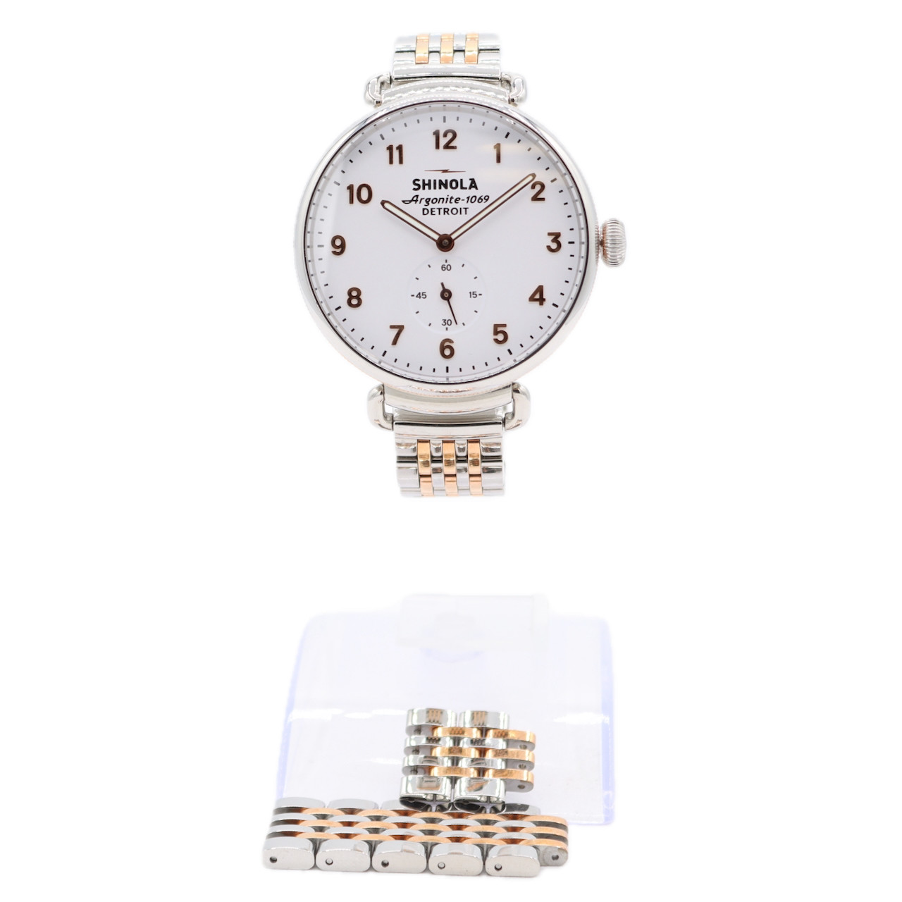 38mm Shinola Canfield White Men’s Quartz Wristwatch Argonite-1069