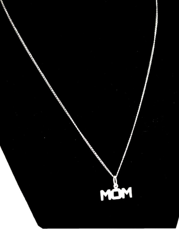 NEW “MOM” STERLING SILVER 18″ PENDANT