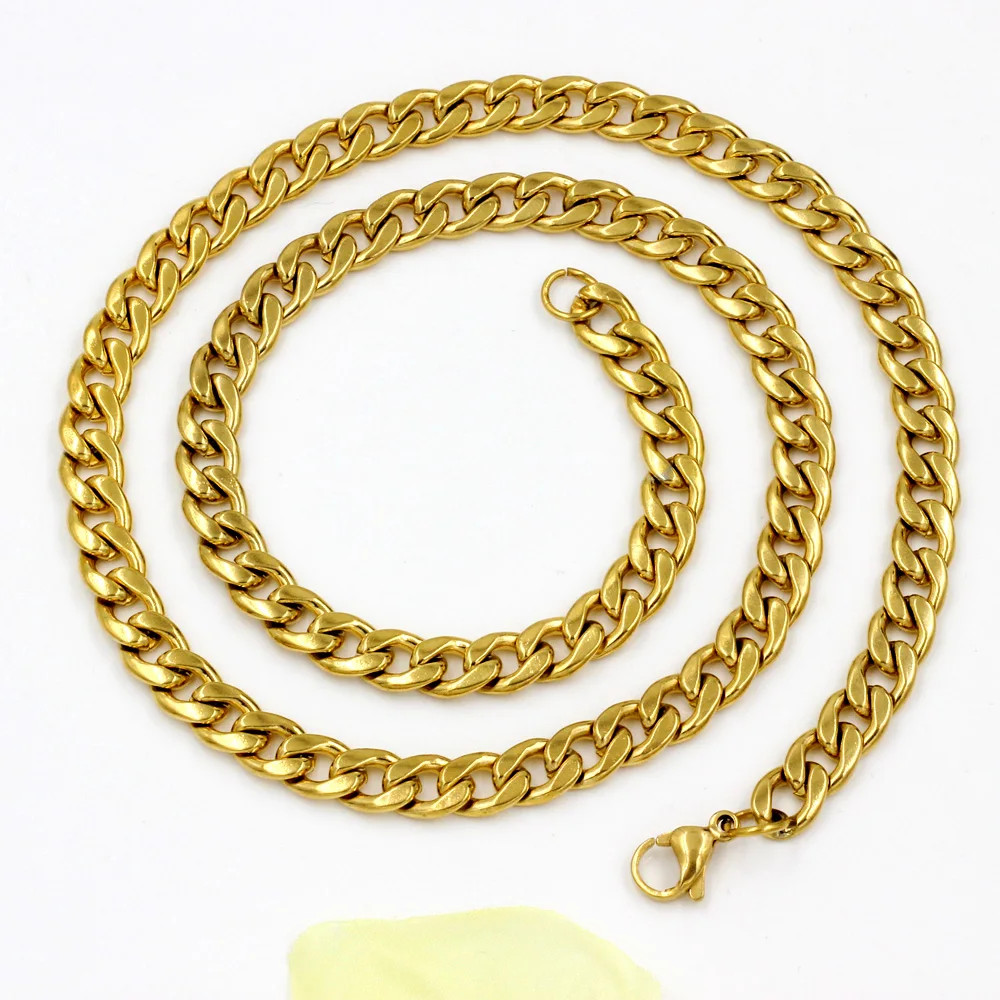 Classic Cuban Blade Chain Boys Stainless Steel Jewelry Personality Hip Hop Style