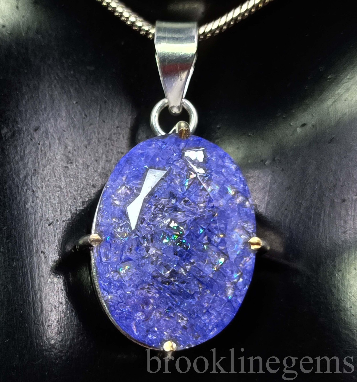 60.65 Carat Blue Tanzanite Pendant EGL Certified 925 Sterling Silver Chain “5NSC