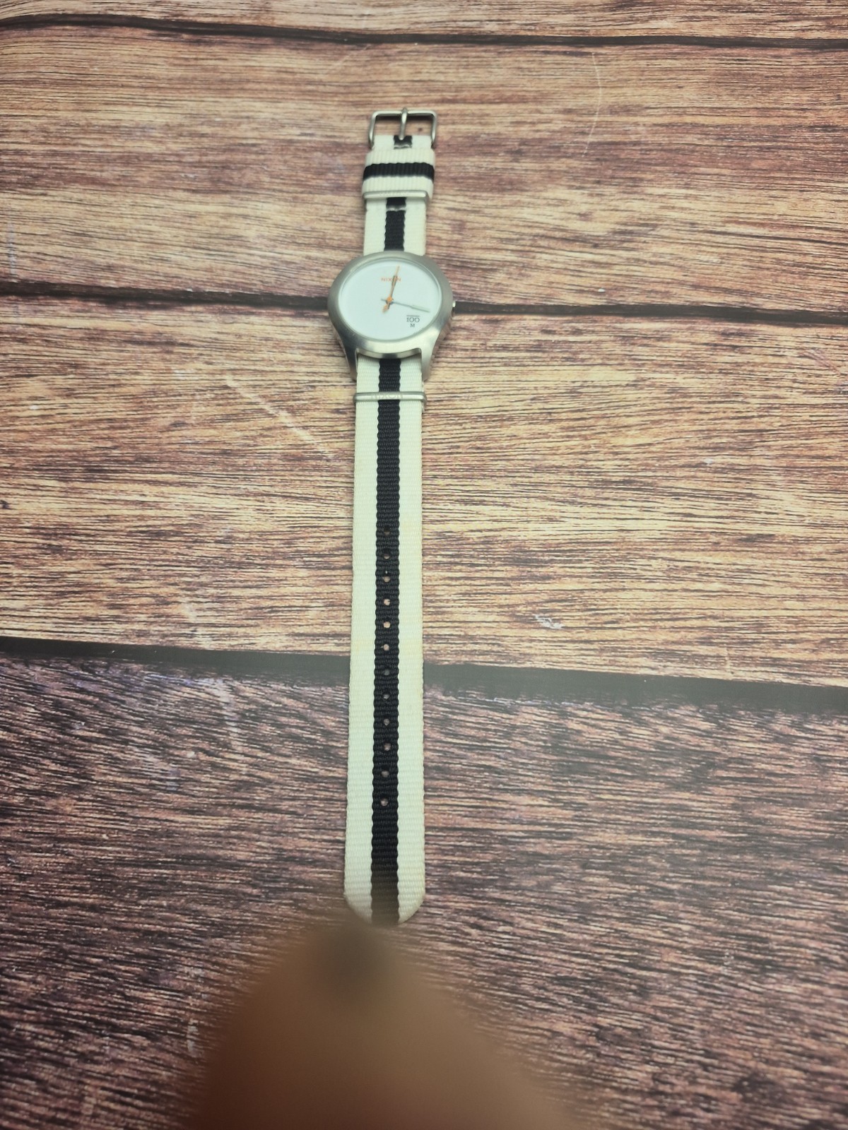 Nixon The Quad Mod Surf White Dial Men’s Watch Stainless Steel Striped NATO Band