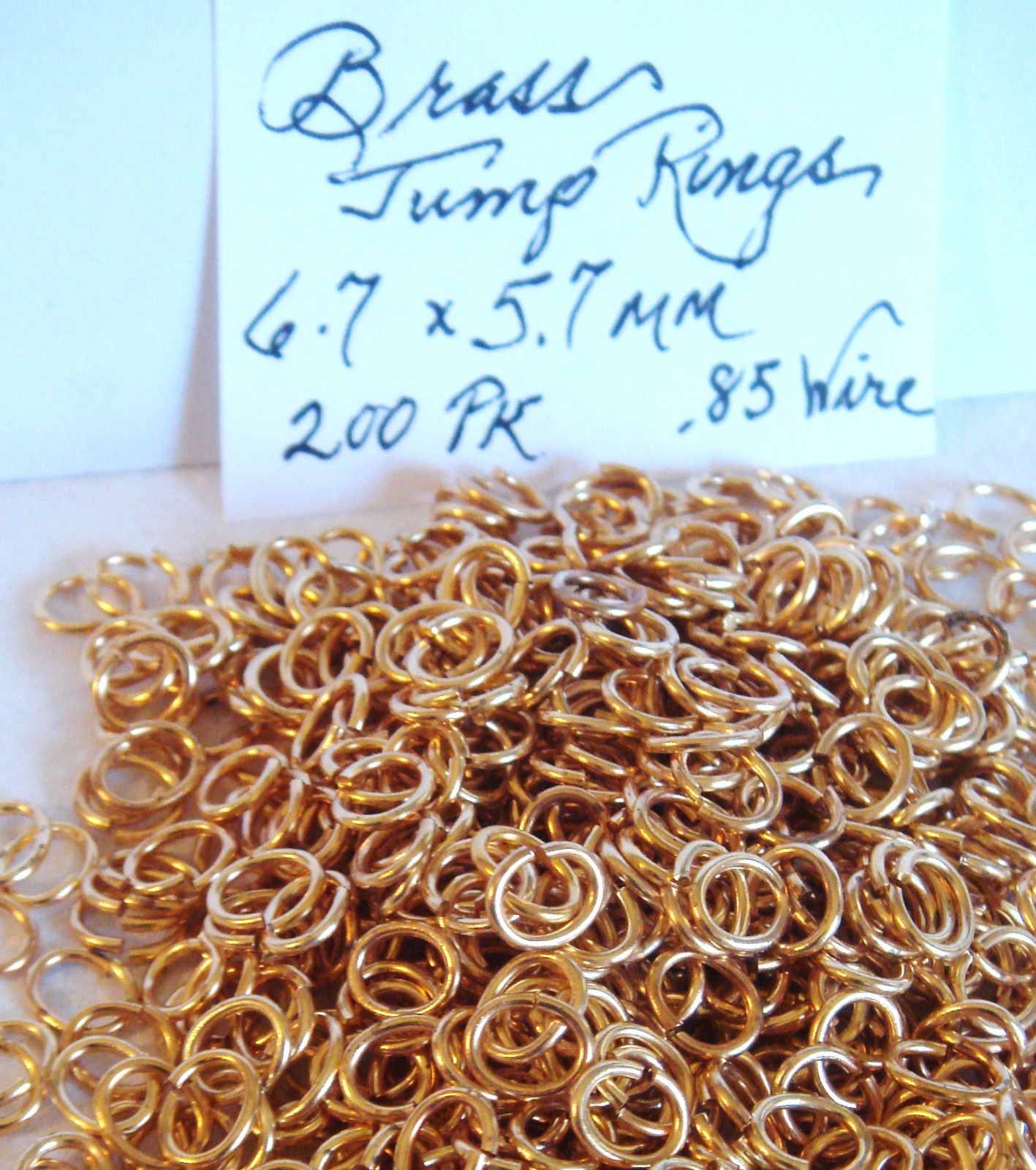 JUMP RINGS BRASS 6.7 x 5.7 mm .85 WIRE BLONDE OVAL SQUARE CUT 200 pcs+