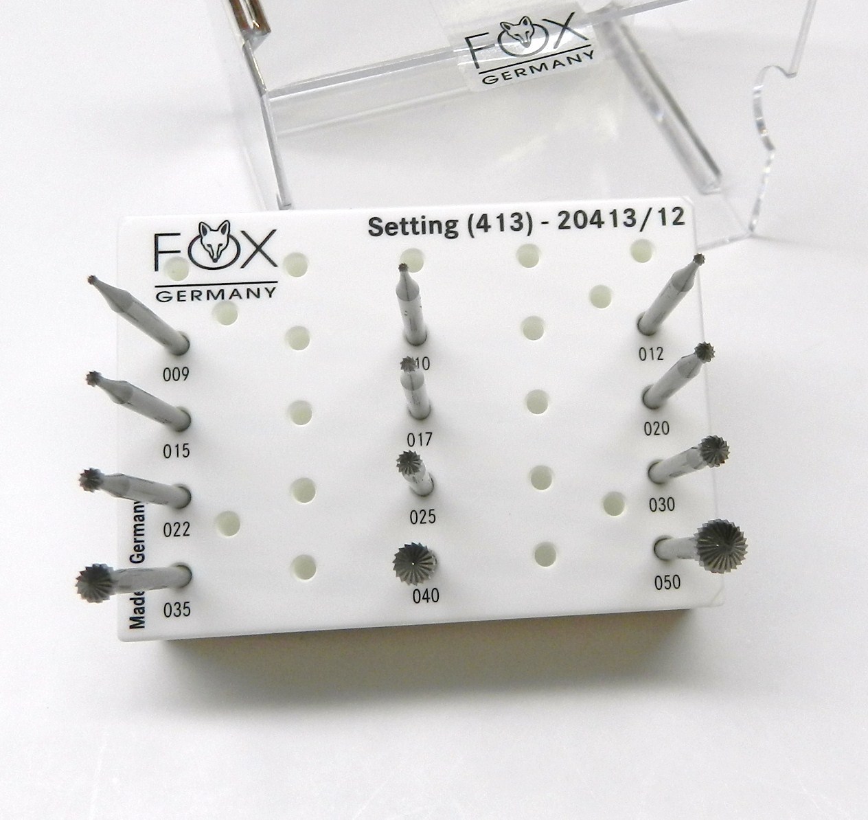 Fox Stone Setting Burs Set Fig 413 Jewelers Bur 12 Pc 009-050 Jewelry Making
