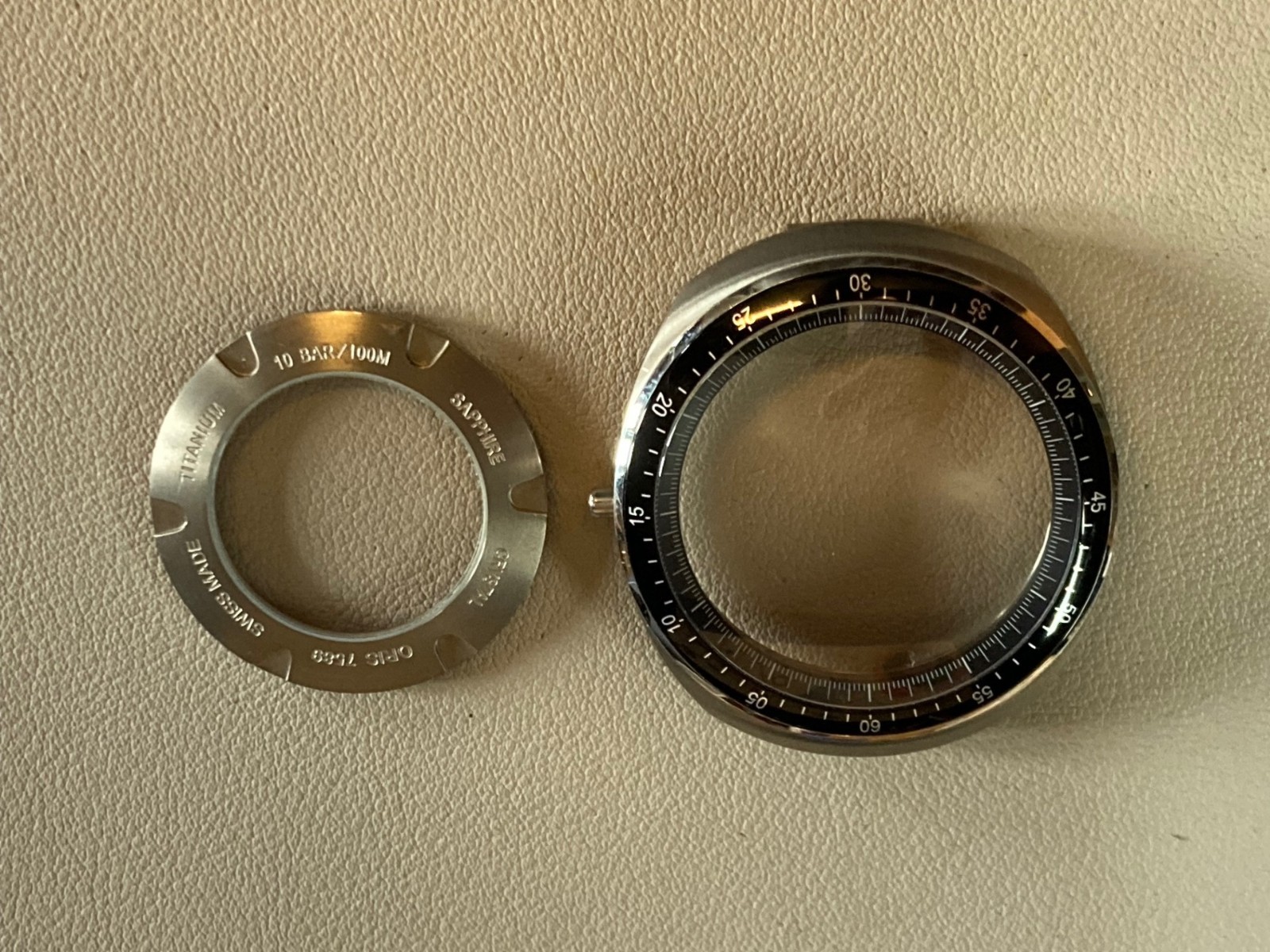Oris TT3 7589 Titanium Day Date Automatic watch case NOS see description