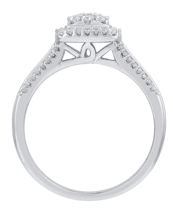 Brilliance Fine Jewelry Sterling Silver 1/2 CT Lab Grown Diamond Engagement Ring