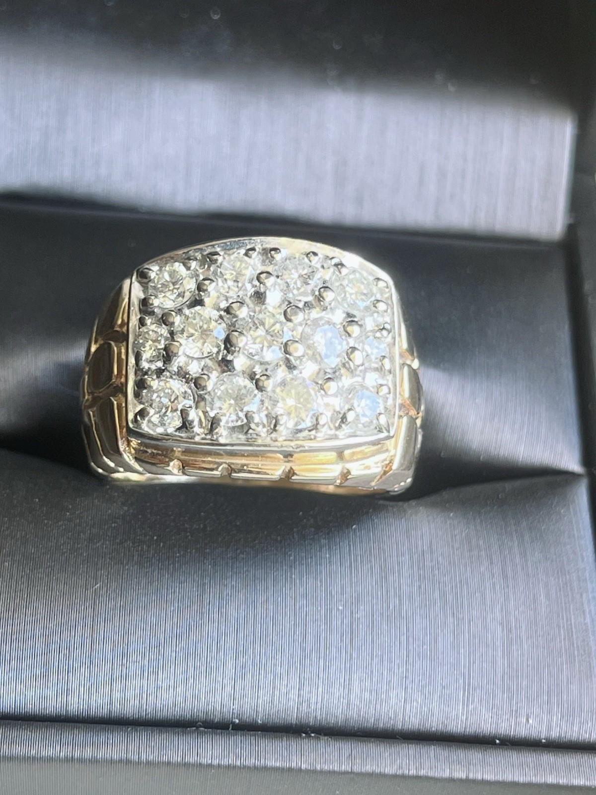 Men’s Diamond Ring solid 14K Size 10 natural diamonds See Pictures 4 comparison
