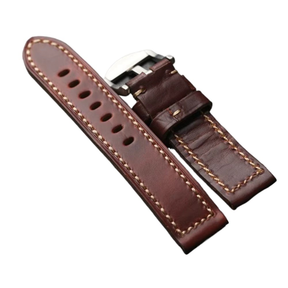 Handmade Oil Wax Genuine Leather Watch Band Strap 18 20 21 22 23 24 25 26mm