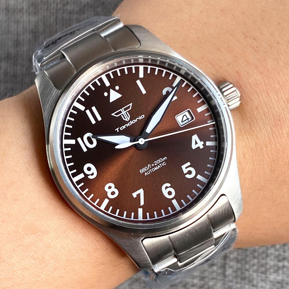 Tandorio Automatic Watch for Men 39mm NH35 PT5000 200m Waterproof Sapphire Glass