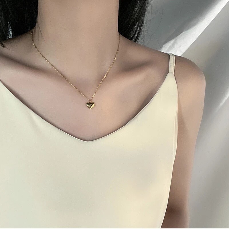 Collares 14K Collar Con Pendiente de Corazon Joyeria Fina Regalos para Mujeres
