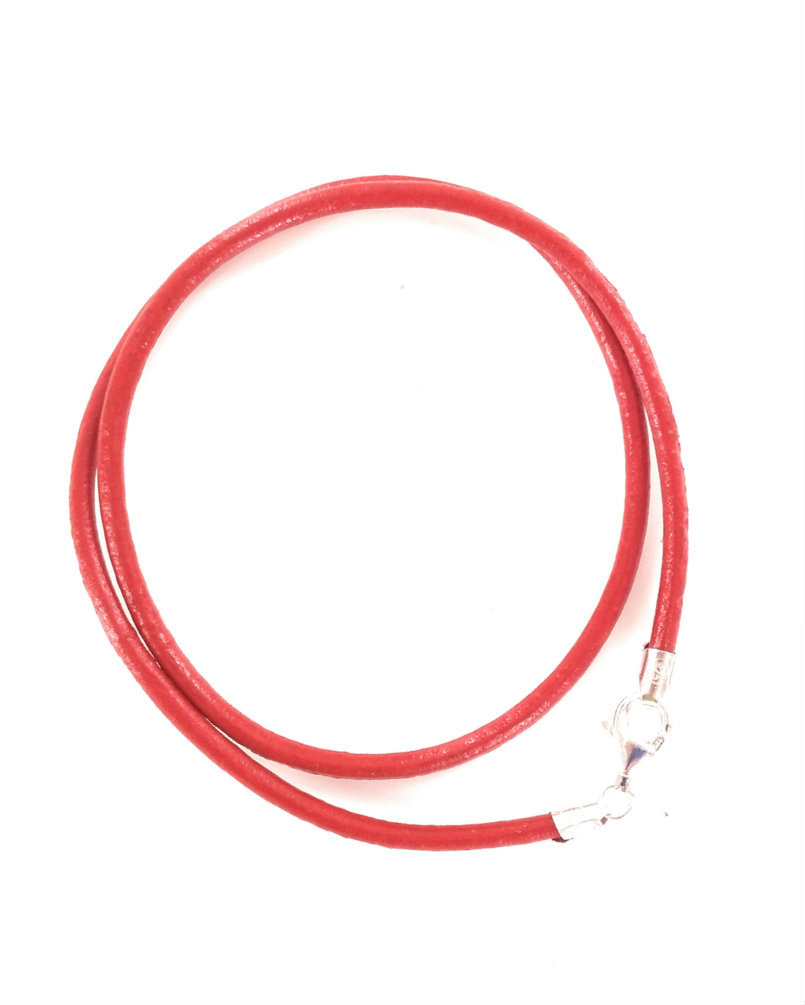 3mm Genuine Leather Necklace Cord with Sterling Silver Clasp 14 – 24 inches