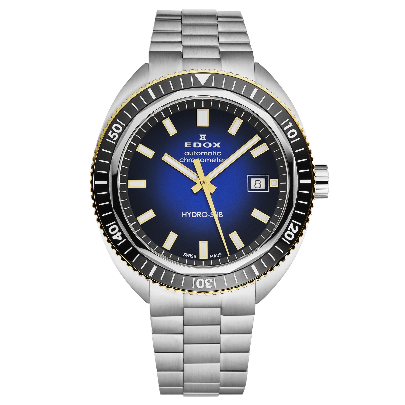 Edox Men’s ‘Hydrosub’ Blue Dial SS Bracelet Automatic Watch 80128-357JNM-BUDD