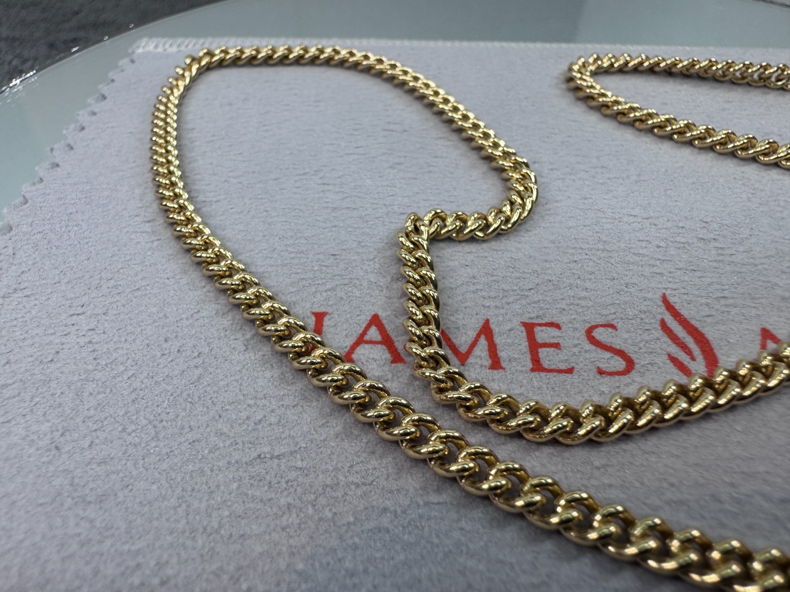 James Avery 14k Yellow Gold Heavy Curb Chain Necklace 22” Long – 29 Grams