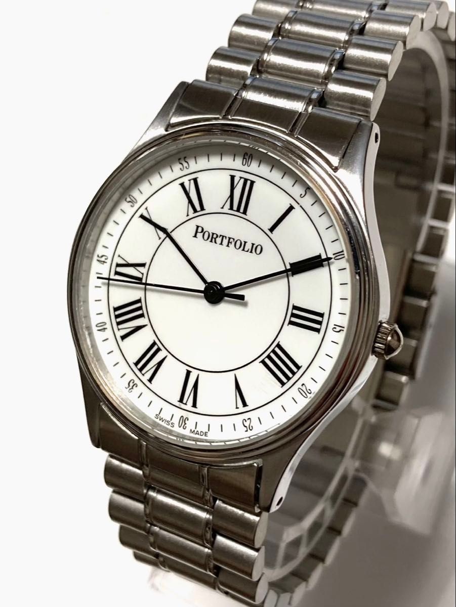 [B1P] Tiffany Portfolio Roman Index Mens Quartz Stainless Steel Watch [w9t]