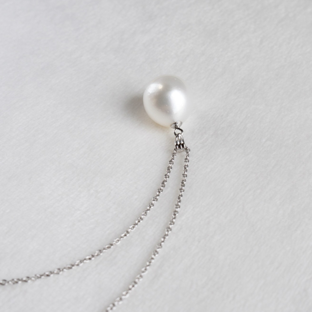 Big 12.3mm White Drop Australian South Sea Pearl Pendant 18K White Gold,0.8″