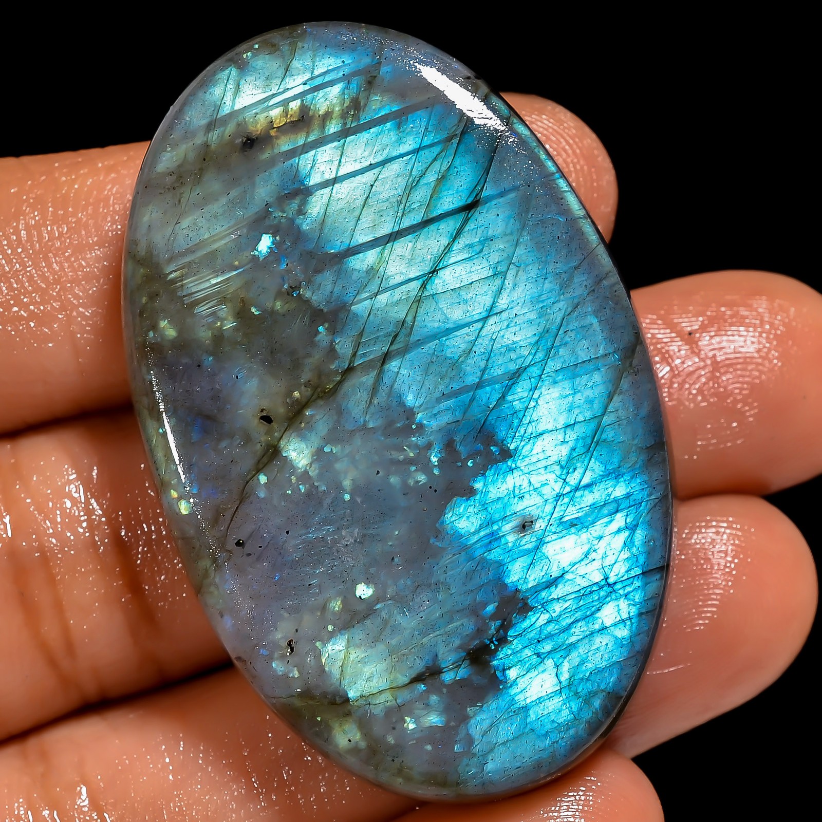100% Natural Labradorite Oval Cabochon Loose Gemstone 105 Ct 45X29X8 mm EE-54435