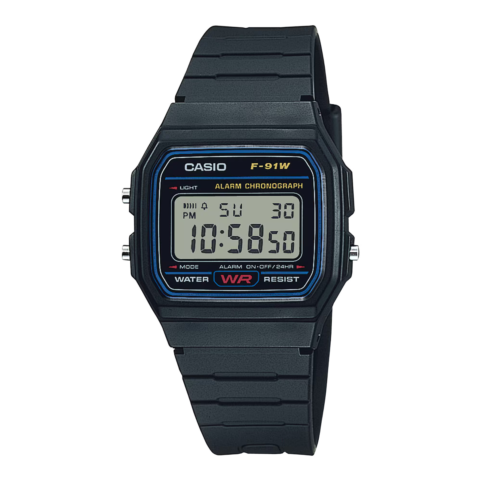 CASIO F-91W-1JH Digital Quartz Watch Black Resin Strap Japan New