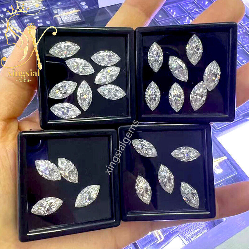 Moissanite Loose Stone Color Marquise Cut Lab Grown Diamond DIY Jewelry Gemstone