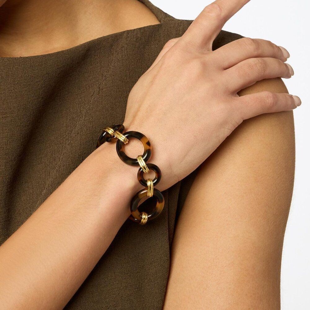 Julie Vos Madison Tortoiseshell Doorknocker Bracelet
