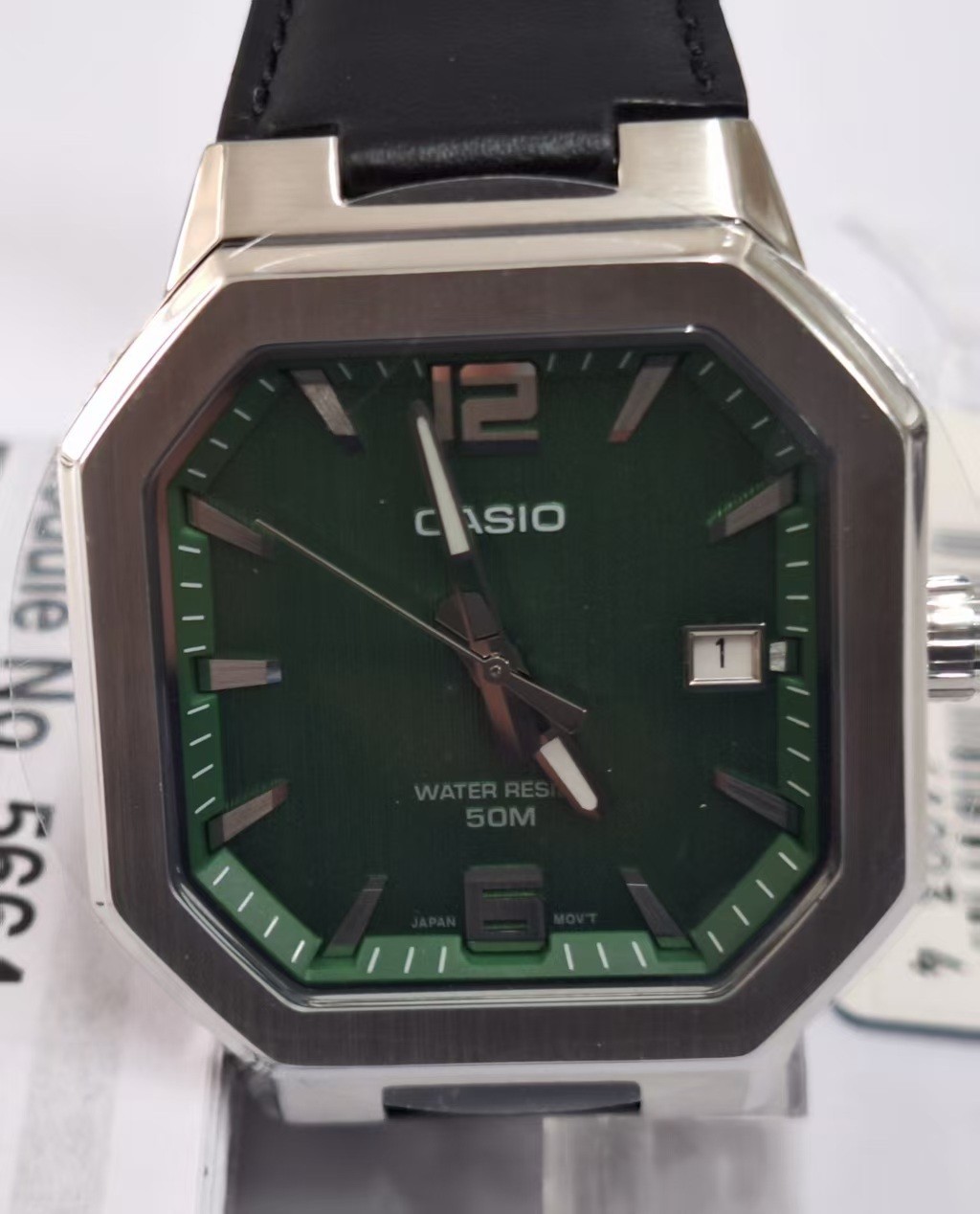 CASIO MTP‑B195 Series MTP-B195L-3AV Green Dial Analog 38 mm New Men’s Watch