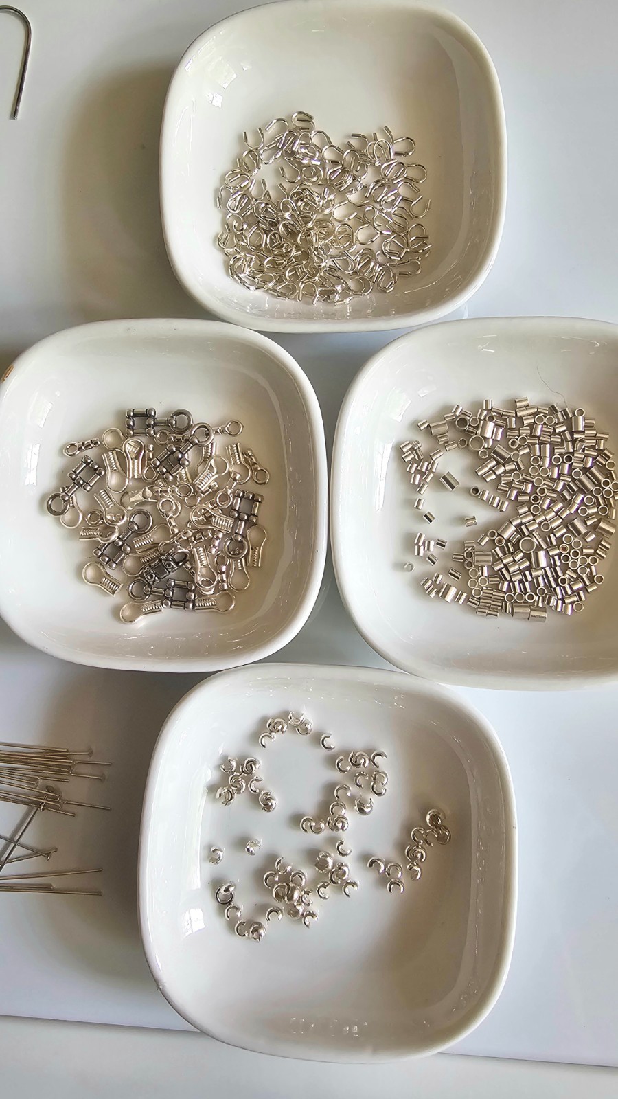 624g Sterling Silver Jewelry Findings Lot 28 Bags Beads Clasps Connectors & More
