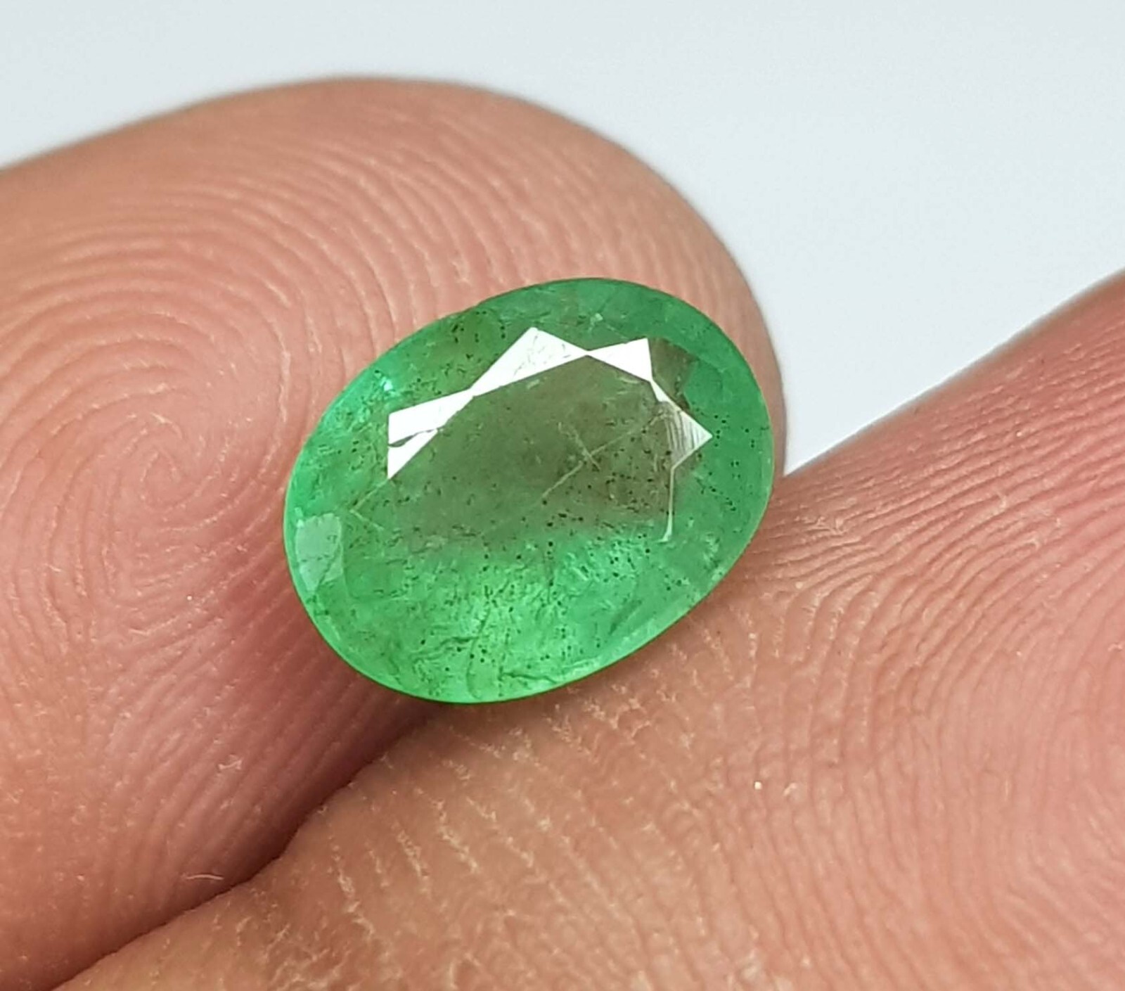 1.52 Ct Top Rich Green Natural Emerald Oval Cut 8.7X6.1 mm Certified Loose Gems