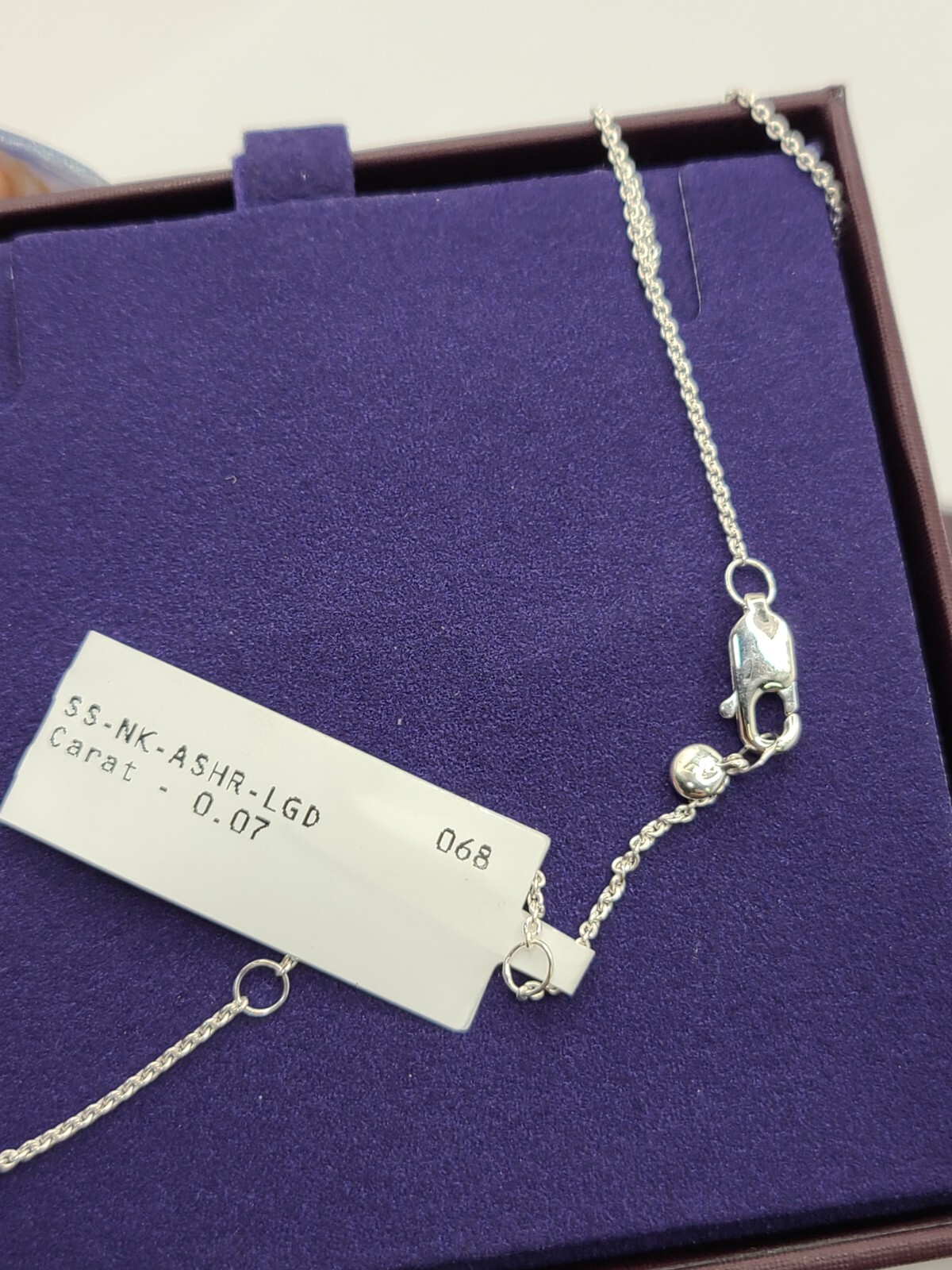 Lab Grown Diamond Solitaire Asscher Chain Necklace Adjustable 41-46cm/16-18″