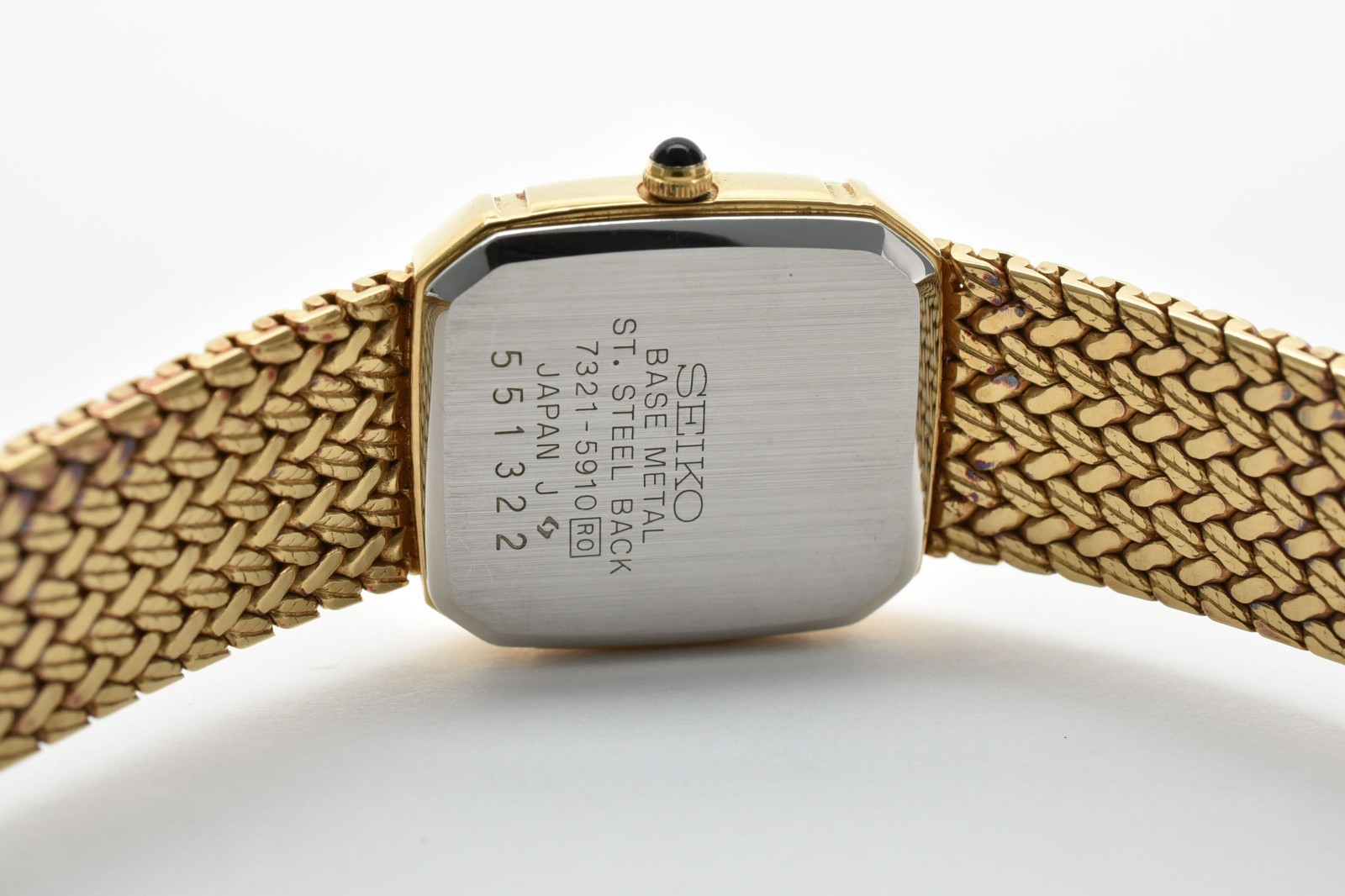 SEIKO Exceline 7321-5910 2P Diamond Gold 18mm Quartz Ladies Vintage Watch JAPAN