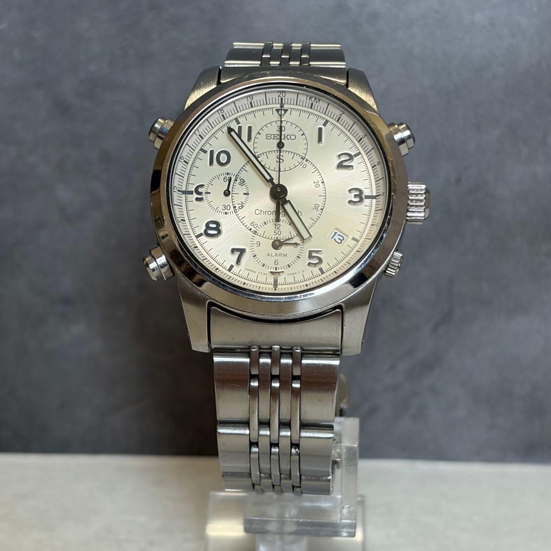 SEIKO SUS 7T32-7E90 chronograph wristwatch working condition