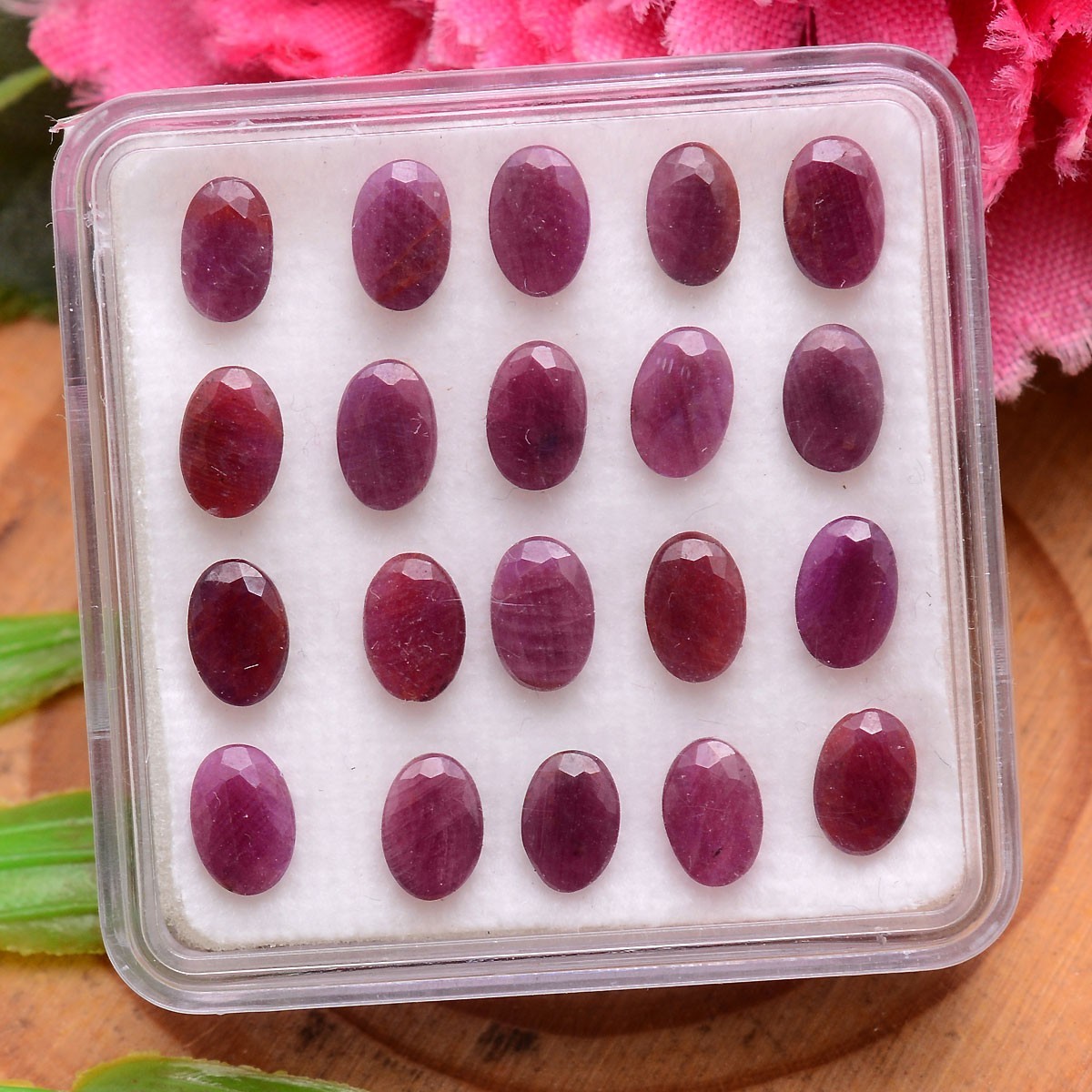 Set 21 Pcs Natural African Ruby Untreated 6mmx4mm Oval Cut Stunning Gemstone Lot