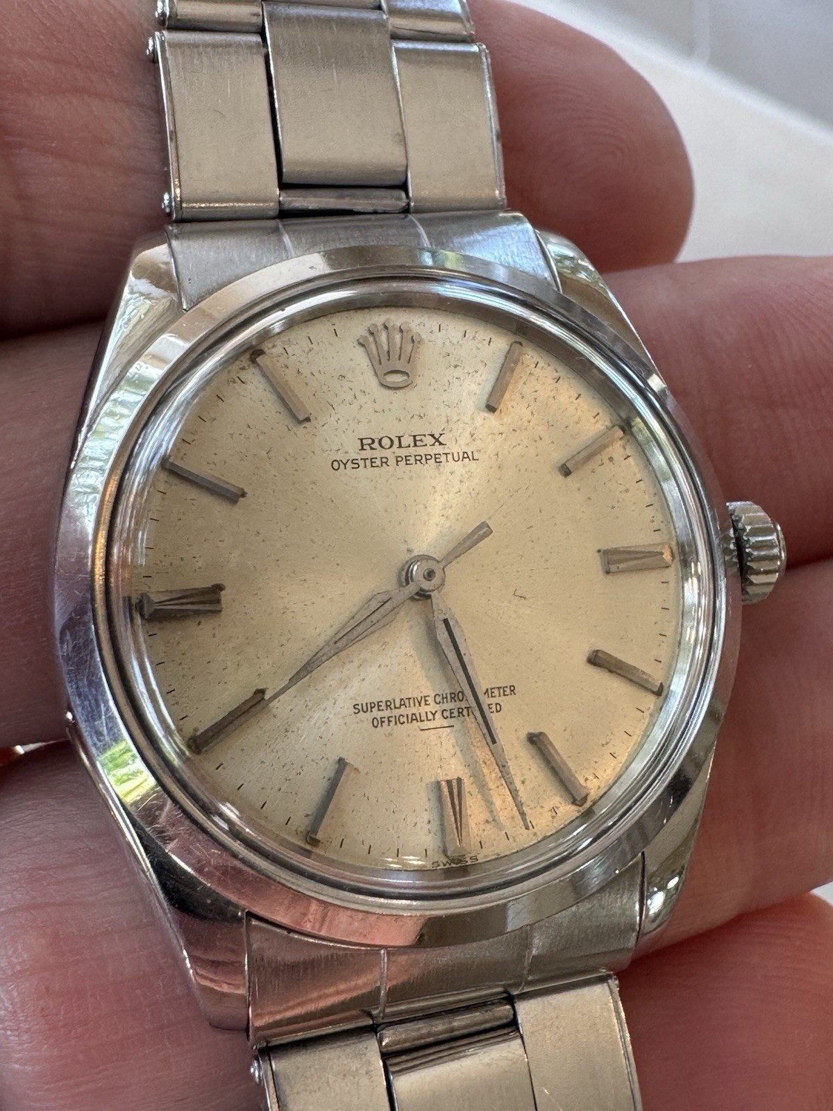 SWISS ROLEX OYSTER PERPETUAL AIR-KING 1002 AUTOMATIC GENTS WATCH BRACELET