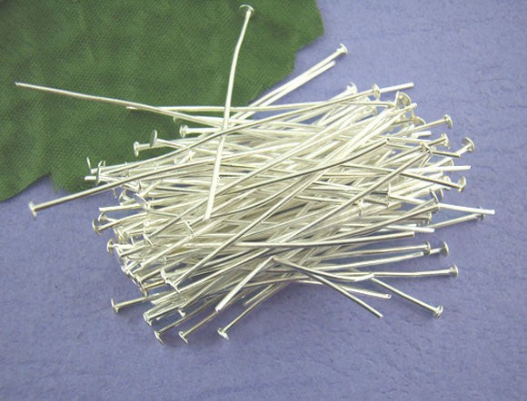 Sexy Sparkles 100 Pcs Head Pins Findings Silver Tone 22mm 21 Gauge