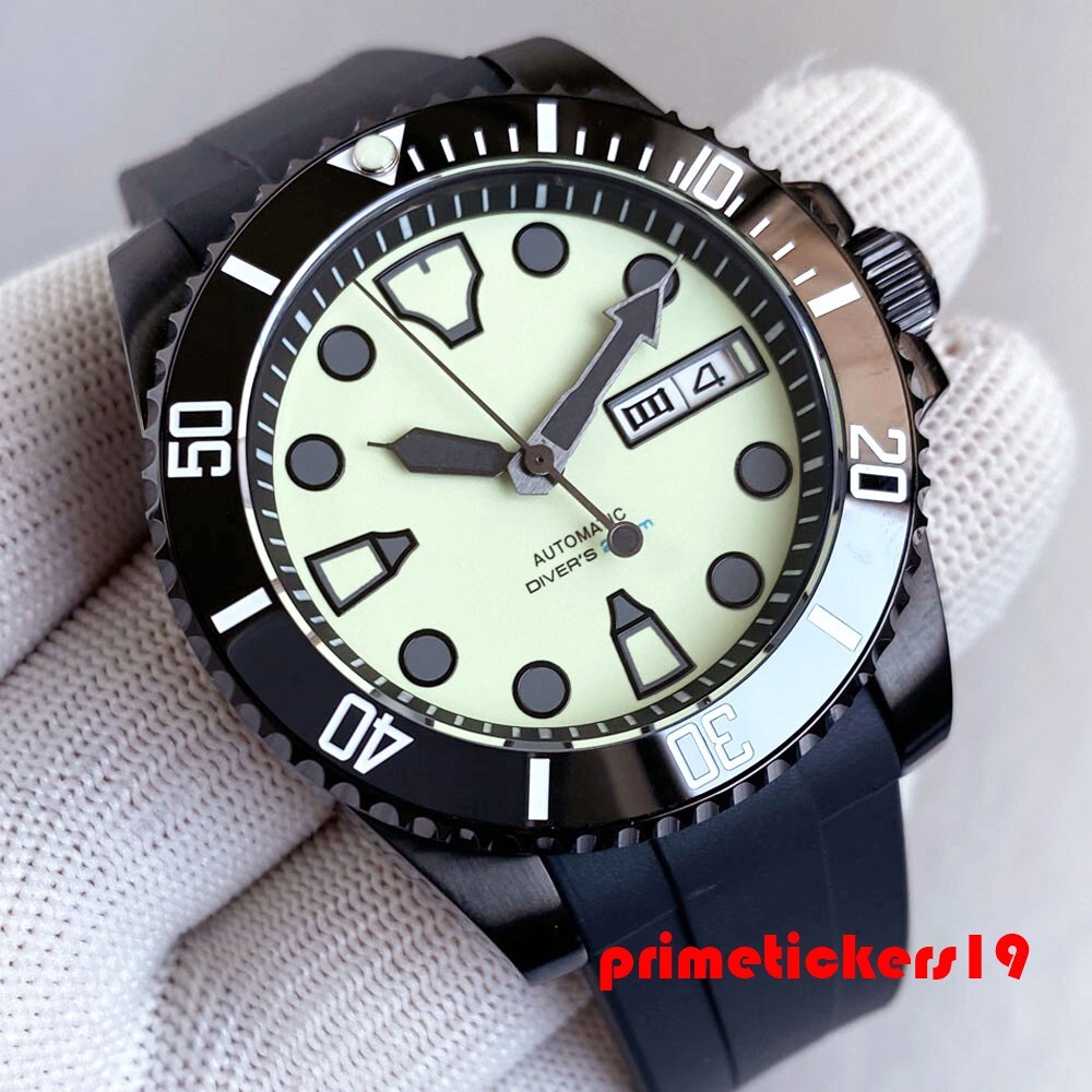 Tandorio NH36 Full Lume Dial Black Pvd 40mm Sapphire Automatic Men’s Watch Date