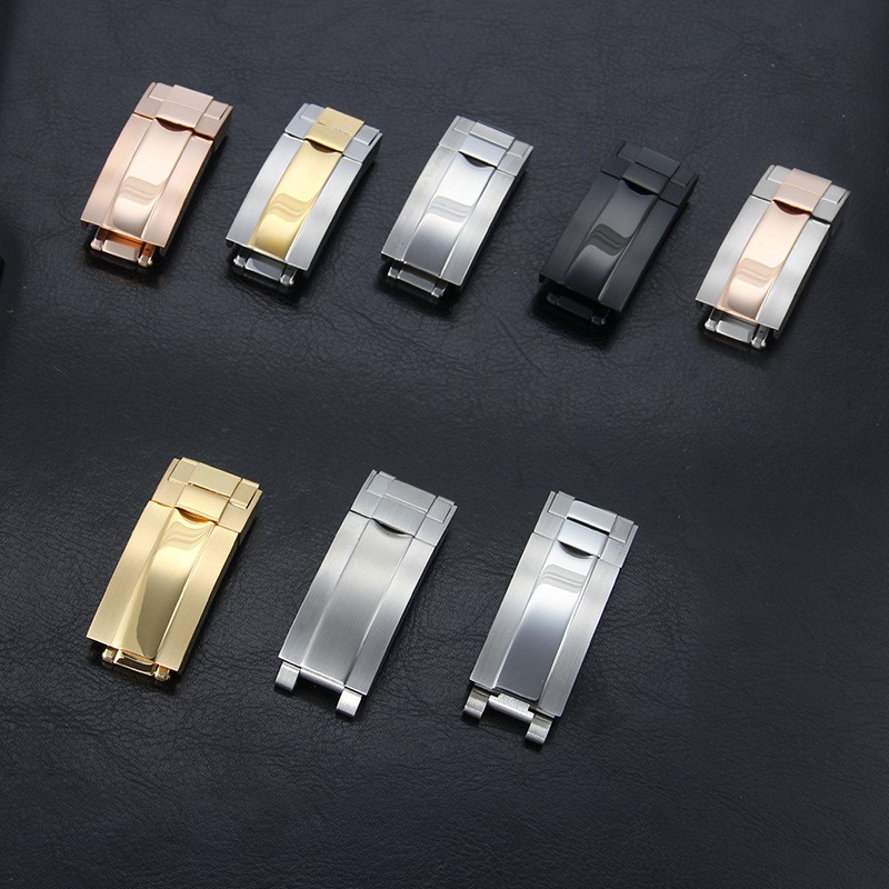 stainless steel watch buckle Micro-adjustable folding clasp 9x9mm for Rolex