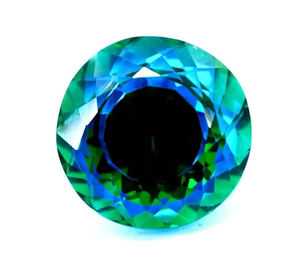 Pitambari Sapphire Round Cut Natural 20 Ct Bi-Color Certified Loose Gemstone