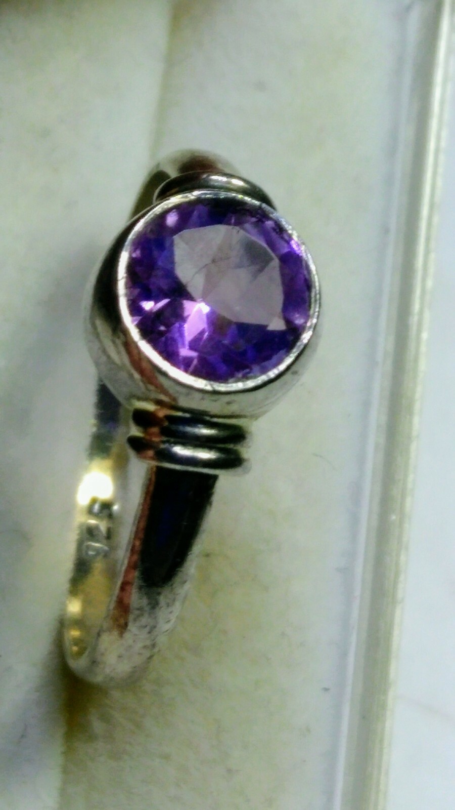 CUTE NATURAL SMOKY QUARTZ IN STERLING SILVER.925 RING SIZE 8.75-9.0!