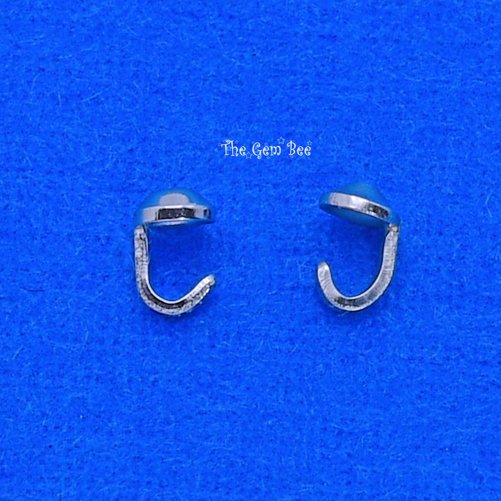 14K Solid White Gold Crimp Hook Bead Tip Cup End Findings Quantity: (2)