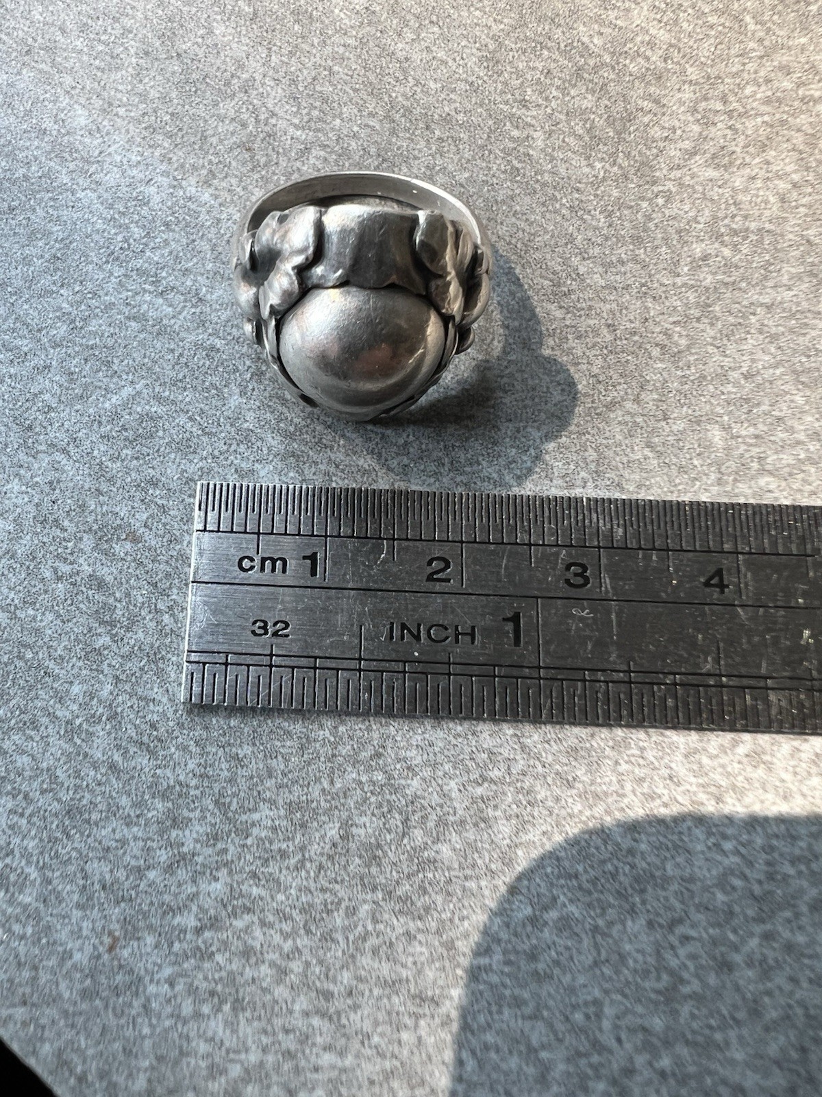 SZ 6.5 GEORG JENSEN Antique 830 Silver Denmark Sterling Ring Arts Crafts Vintage