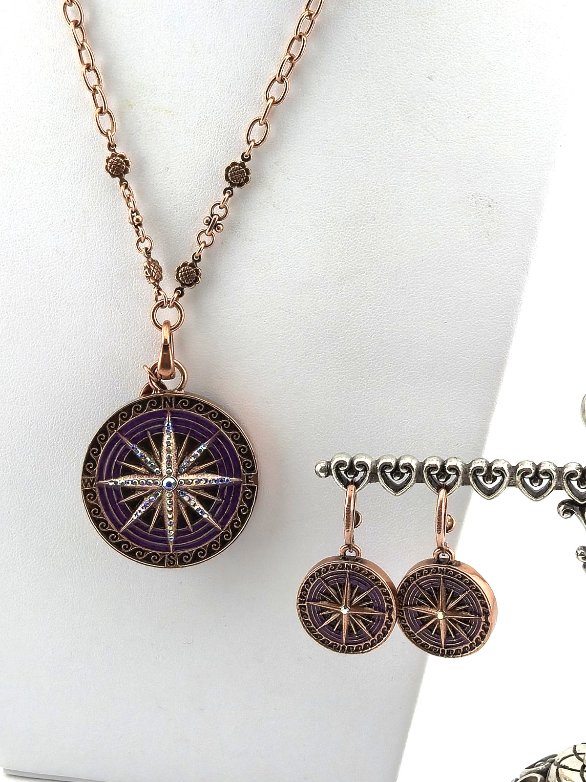 Kirks Folly Mystic Venus Seaview Moon Compass Pendant Earrings Copper Necklace