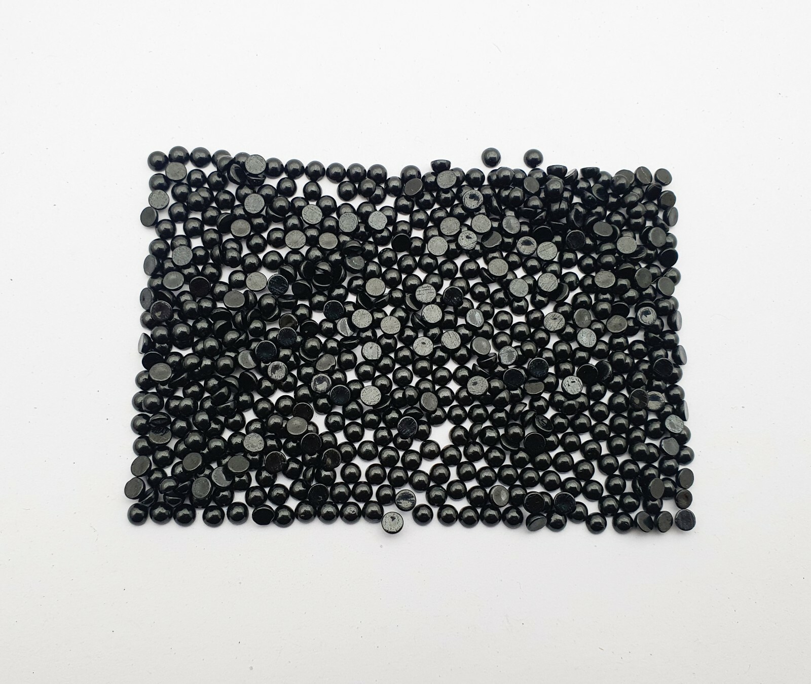 Natural Black Onyx Round Cabochon Loose Gemstone Lot 100 Pcs 3 MM